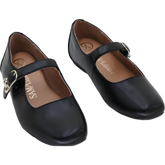 Sam & Libby Fredi Mary Jane Black Flats Strap Buckle Women's US 6.5M - Picture 1 of 6